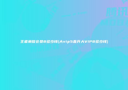 王者荣耀会员8多少钱(大vip5直升大VIP8多少钱)