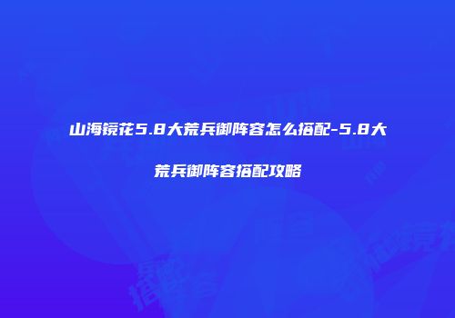 山海镜花5.8大荒兵御阵容怎么搭配-5.8大荒兵御阵容搭配攻略