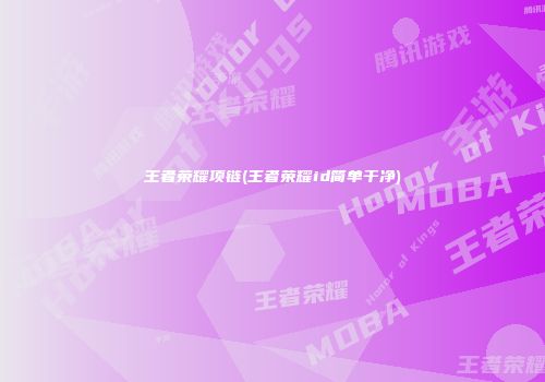 王者荣耀项链(王者荣耀id简单干净)