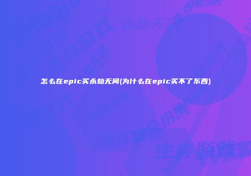 怎么在epic买永劫无间(为什么在epic买不了东西)