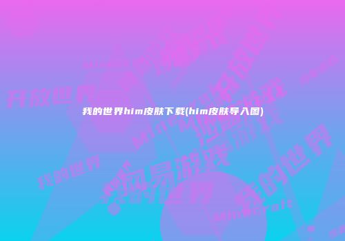 我的世界him皮肤下载(him皮肤导入图)