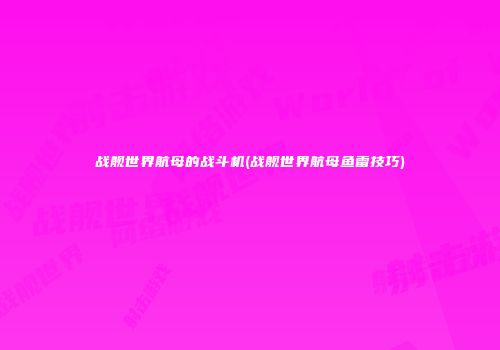 战舰世界航母的战斗机(战舰世界航母鱼雷技巧)