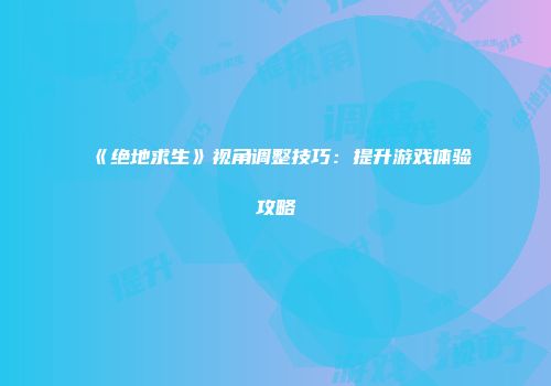《绝地求生》视角调整技巧：提升游戏体验攻略