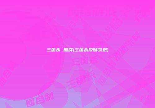 三国杀 黑房(三国杀反贼装忠)