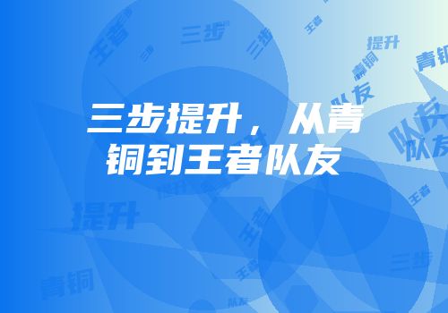 三步提升，从青铜到王者队友