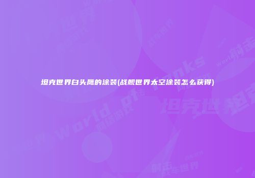 坦克世界白头鹰的涂装(战舰世界太空涂装怎么获得)