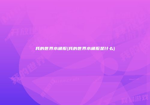 我的世界水桶服(我的世界水桶服是什么)