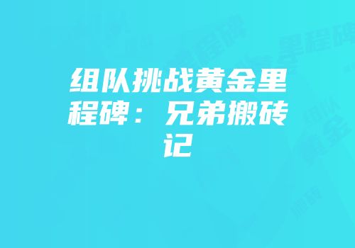 组队挑战黄金里程碑：兄弟搬砖记