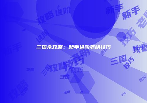 三国杀攻略:新手进阶老阴技巧