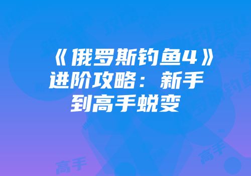 《俄罗斯钓鱼4》进阶攻略：新手到高手蜕变
