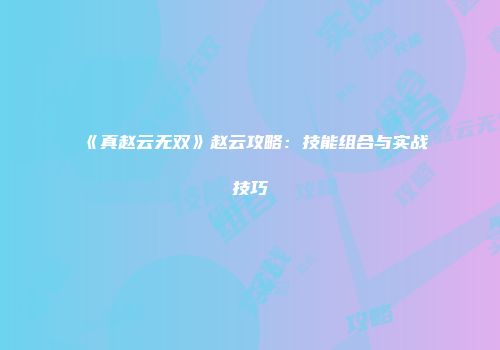 《真赵云无双》赵云攻略：技能组合与实战技巧
