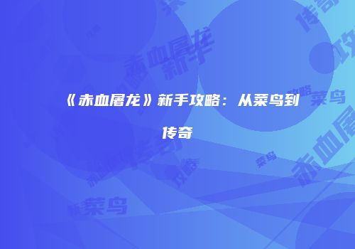 《赤血屠龙》新手攻略：从菜鸟到传奇