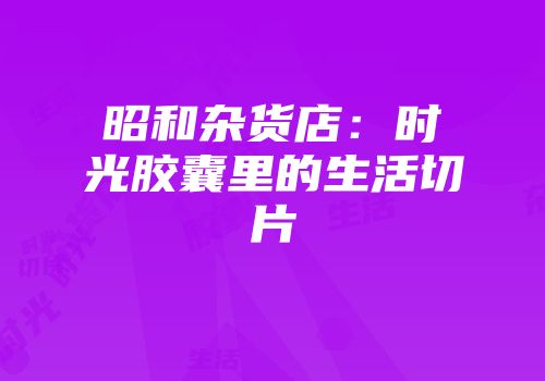 昭和杂货店：时光胶囊里的生活切片